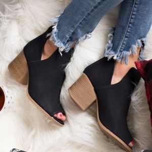 Peep toe booties